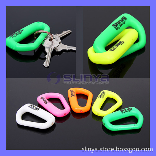 Logo Printing Promotion Gift Mini Plastic Color LED Keychain Flashlight Torch Backpack Buckles Carabiner